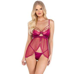 2PC UNDERWIRE BABYDOLL SET